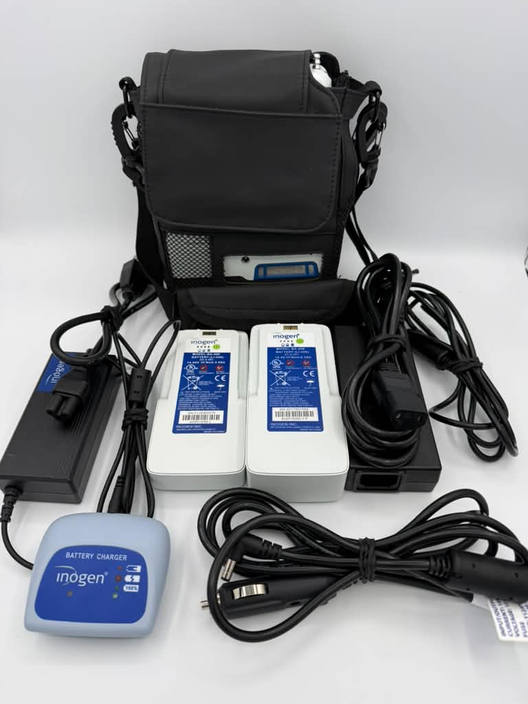 Inogen Rove 4 Package with Single battery, double battery and external battery charger